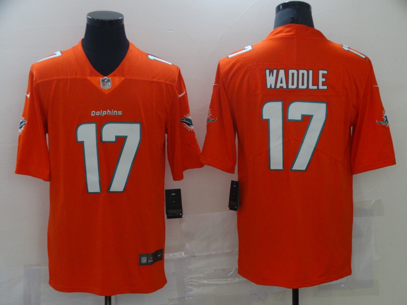 Men's Miami Dolphins Jaylen Waddle #17 Orange Jersey